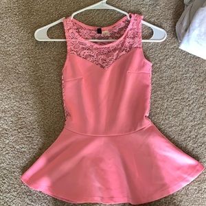 H&M Divided,size XS pink with a sheer lace backing